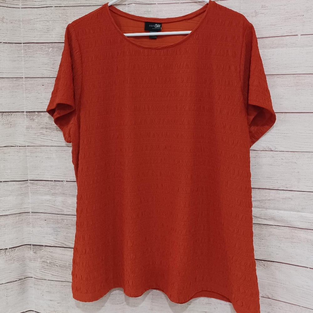 East 5th Essentials 2x orange short sleeve blouse Plus